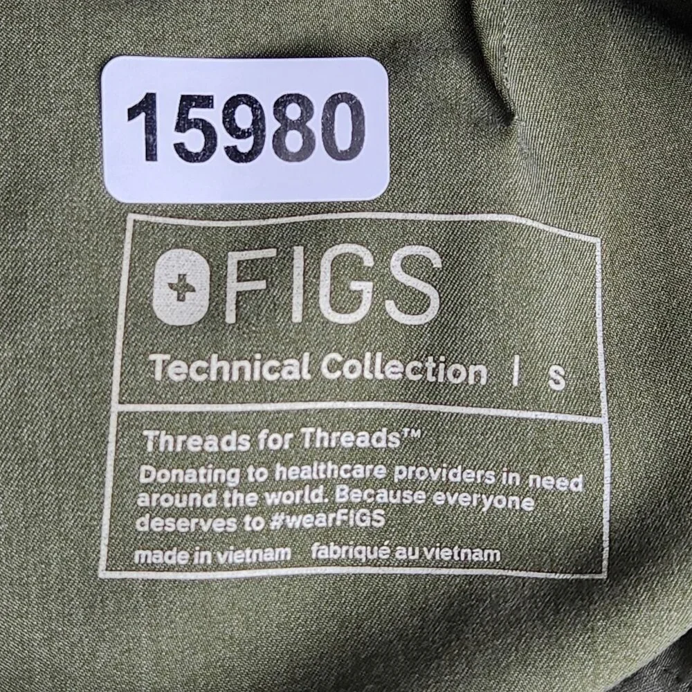 FIGS Pants Womens Small Green Joggers High Rise Scrubs Bottom Medical Uniform - Picture 11 of 12